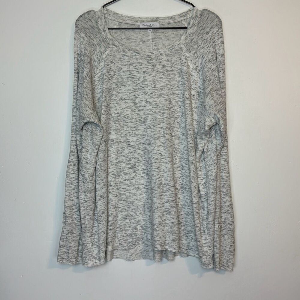 Michael Stars Treasure Brushed Jersey Notched Neck Long Sleeve 1X